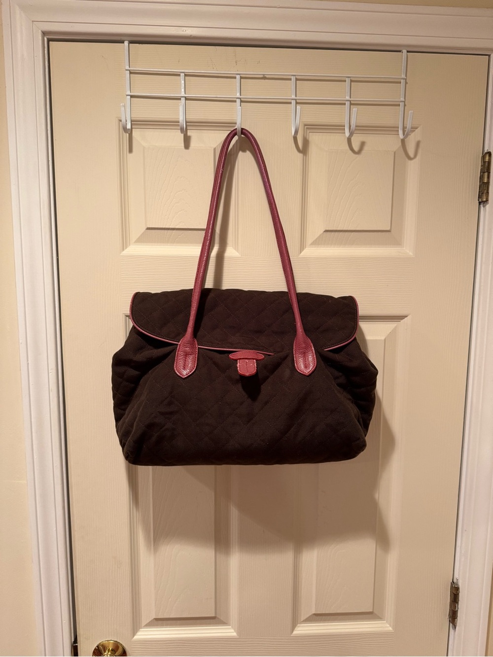 MZ Wallace Tote Bag with Burgundy Trim - Women Bag 14x10x7